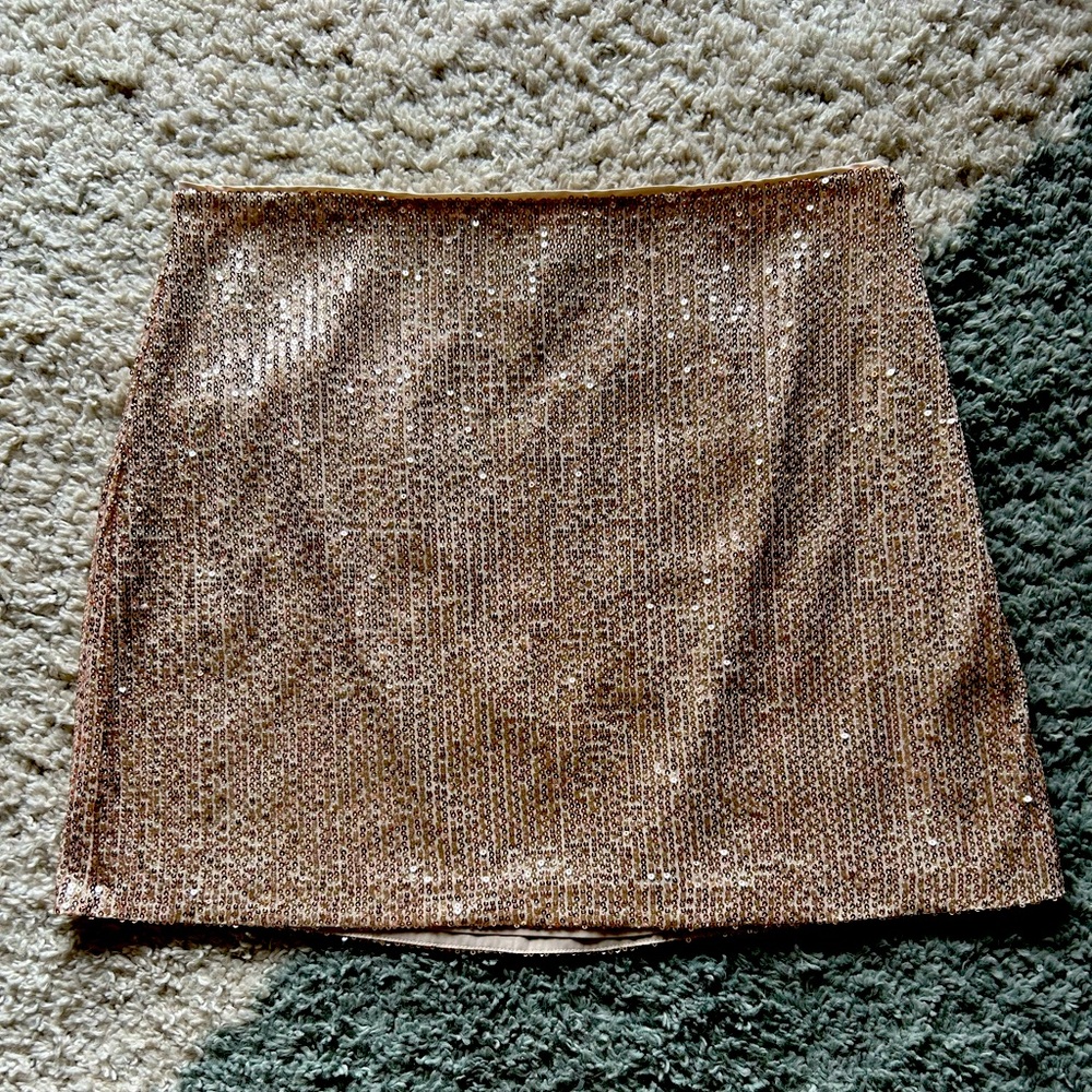 Banana Republic Gold Sequin Mini Skirt Cocktail